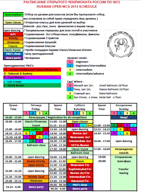 Расписание Ру_Опена 2014